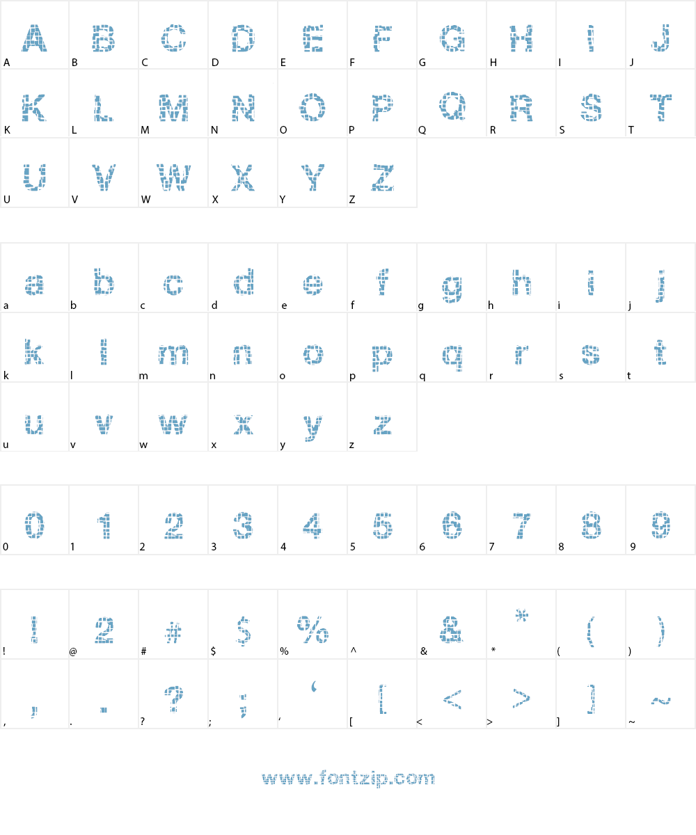 Broken Squares Font Character